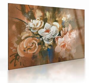 Kép - Festett csokor virág (üvegen) (70x50 cm)