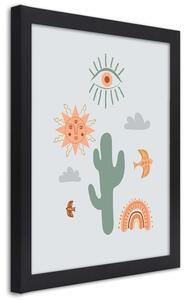 Gario Poszter Varázslatos kaktusz A keret színe: Természetes, Méret: 30 x 45 cm