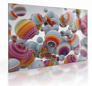 Festett gömbök képe (üvegen) (70x50 cm)