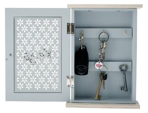 KONDELA Vintage kulcstartó szekrény, szürke/természetes, DODOMA
