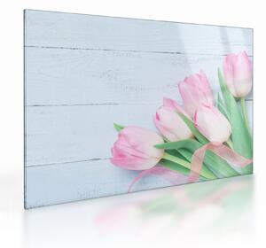 Kép - tulipán csokor (üvegen) (70x50 cm)