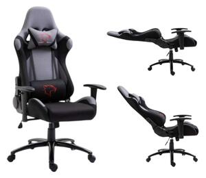 Dark Gamer szék nyak- és derékpárnával - fekete/szürke
