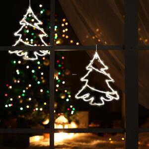 Karácsonyfa alakú ablakdísz, 35 LED
