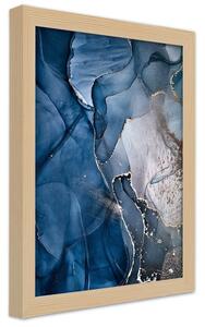 Gario Poszter Díszíto ko, kék márvány A keret színe: Természetes, Méret: 30 x 45 cm