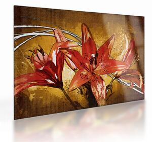 Kép a liliomvirágokról (üvegen) (70x50 cm)