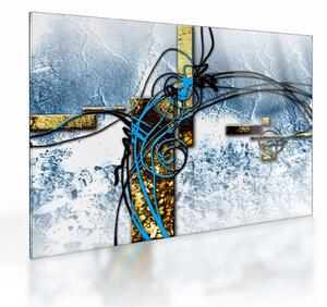 Absztrakt kép (üvegen) (70x50 cm)