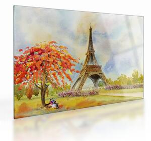 Festett kép az Eiffel-torony (üvegen) (70x50 cm)