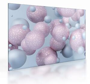 Absztrakt kép - Pasztell gömbök (üvegen) (70x50 cm)
