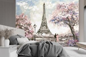 Fotótapéta Párizs, Eiffel-torony tavasszal Anyag: Vlies, Méretek: 100 x 70 cm