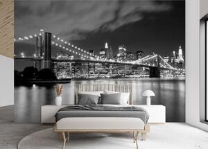 Gario Fotótapéta Brooklyn híd éjszaka, New York Anyag: Vlies, Méret: 300 x 210 cm