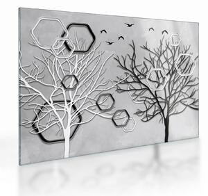 Absztrakt kép a fák (üvegen) (70x50 cm)