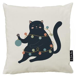 Párnahuzat karácsonyi mintával 45x45 cm Festive Cat – Butter Kings