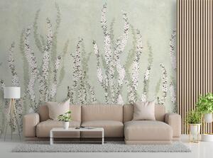 Gario Fotótapéta Harang alakú kis virágok a falon háttérben Anyag: Vlies, Méret: 300 x 210 cm