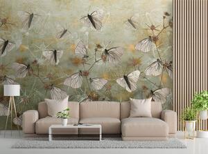 Fotótapéta Pillangók egy régi fal hátterében Anyag: Vlies, Méretek: 100 x 70 cm