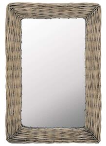VidaXL barna fonott vessző tükör 40 x 60 cm