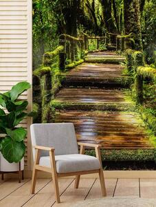 Gario Fotótapéta Egy híd a zöld erdőben Anyag: Vlies, Méret: 100 x 140 cm