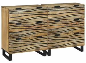 Oldalszekrények 2 pcs Barna 60 x 33.5 x 75 cm tömör mangófa