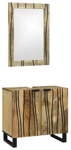 Fürdőszoba bútor szett polcokkal 2 pcs Barna 62 x 33 x 58 cm