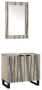 Fürdőszoba bútor szett polcokkal 2 pcs Fehér 62 x 33 x 58 cm