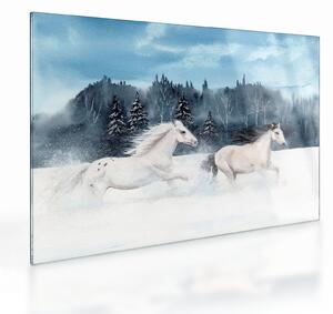 Festett lovak képe (üvegen) (70x50 cm)
