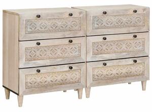 Széf 2 pcs Fehér 120 x 33,5 x 75 cm tömör mangófa