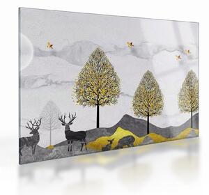 Festett szarvas képe (üvegen) (70x50 cm)