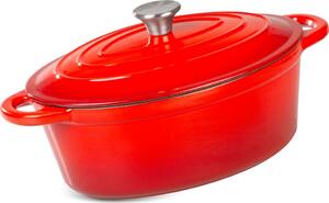 Sütőedény MagicHome Castora line, ovális, lábas, 30 cm, 4,4 liter fedővel, zománcozott öntöttvas