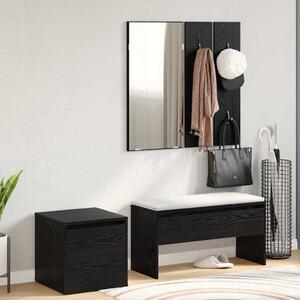 Előszoba bútorkészlet 3 pcs Musta tammi 80 x 31 x 40 cm Faanyag