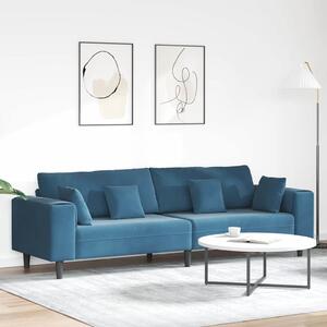 Bársony Kanapé párnával Kék 208 cm Bársony