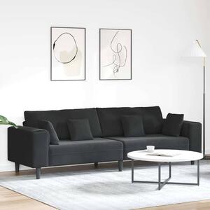 Kanapé Fekete 250 x 77 x 76 cm Bársony