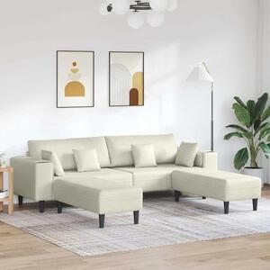 Kanapé 3 pcs Krém 250 x 188 x 76 cm Bársony