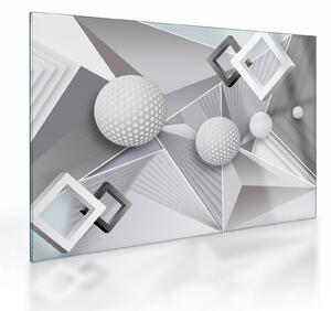 Geometriai absztrakt kép (üvegen) (70x50 cm)