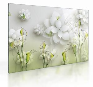 Kép virággal (üvegen) (70x50 cm)