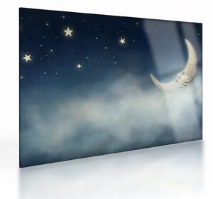 Kép - Hold csillagokkal (üvegen) (70x50 cm)