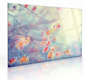Kép - Levelek a jégben (üvegen) (70x50 cm)