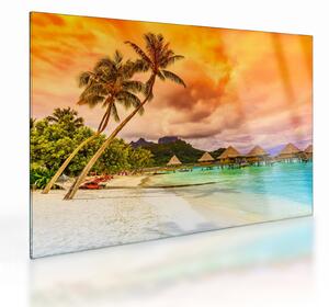 Kép - Bora Bora szigete (üvegen) (70x50 cm)
