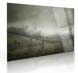 A vihar előtti táj képe (üvegen) (70x50 cm)
