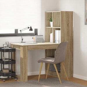 Asztal polcokkal Sonoma tölgy 122 x 67 x 145 cm Faanyag