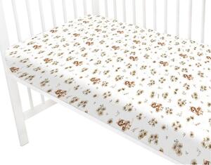Baby Shop 60*120 cm pamut,gumis lepedő - bézs kacsa
