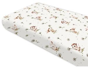 Baby Shop 60*120 cm pamut,gumis lepedő - Nyuszi és cica
