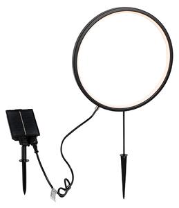 Tüskeszerű lámpa fekete 60 cm, újratölthető LED-del és napelemes IP65 - Adalind