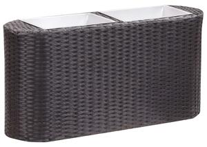 VidaXL fekete polyrattan kerti magaságyás 80 x 25 x 40 cm