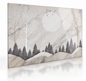 Kép - Téli táj (üvegen) (70x50 cm)