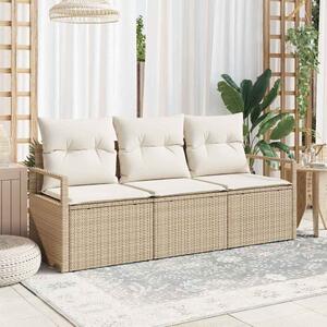 Kerti Kanapé Szett párnával tárolóval 3 pcs Beige, Krém
