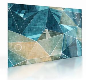 Kép - Türkiz absztrakció (üvegen) (70x50 cm)