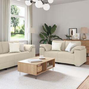 Kanapé 2 pcs Bézs 219 x 80 x 82 cm Lábbal kevert anyag