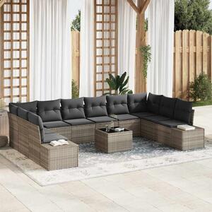 Kerti Kanapé Szett párnával 10 pcs Világosszürke Polyrattan