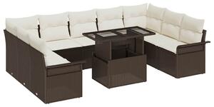 Kerti Kanapé Szett 10 pcs Barna 100 x 55 x 73 cm Poli rattan