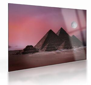 Kép - Piramisok giza, Egyiptom (üvegen) (70x50 cm)