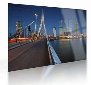 Kép - Alkonyat Rotterdamban, Hollandia (üvegen) (70x50 cm)